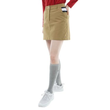 トミー ヒルフィガー ゴルフ　レディース フラッグ配色切替 ストレッチツイル スカート THLA354　2023年モデル ベージュ（29）