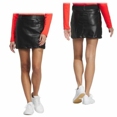 アディダス adidas　レディース フェイクレザー インナーパンツ一体型 スカート DJL25　2023年モデル 詳細2