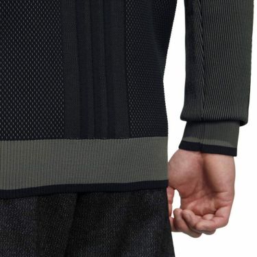 アディダス adidas　メンズ PRIMEKNIT ロゴ刺繍 編地切替 長袖 クルーネック セーター DJK97　2023年モデル 詳細4