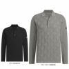アディダス adidas　メンズ ロゴ刺繍 アーガイル柄 ジャカード 長袖 セーター ポロシャツ DJL05　2023年モデル