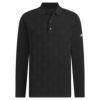 アディダス adidas　メンズ ロゴ刺繍 アーガイル柄 ジャカード 長袖 セーター ポロシャツ DJL05　2023年モデル ブラック（HZ6079）