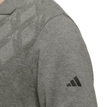 アディダス adidas　メンズ ロゴ刺繍 アーガイル柄 ジャカード 長袖 セーター ポロシャツ DJL05　2023年モデル 詳細4