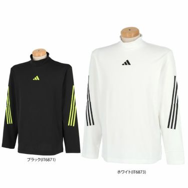 アディダス adidas　メンズ スリーストライプス ストレッチ 長袖 モックネックシャツ KOU72　2023年モデル 詳細1