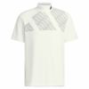 アディダス adidas　メンズ ロゴデザイン ストレッチ 半袖 モックネックシャツ MKR94　2023年モデル ホワイト（HY0940）