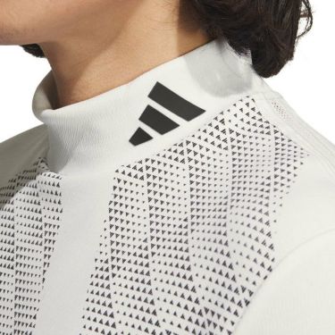 アディダス adidas　メンズ ロゴデザイン ストレッチ 半袖 モックネックシャツ MKR94　2023年モデル 詳細3