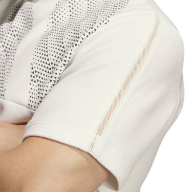 アディダス adidas　メンズ ロゴデザイン ストレッチ 半袖 モックネックシャツ MKR94　2023年モデル 詳細4