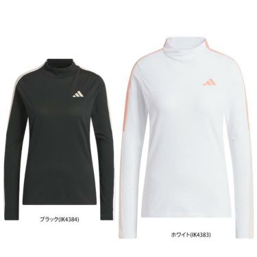 アディダス adidas　レディース サイドカラーブロック ストレッチ 長袖 モックネックシャツ IKR13　2023年モデル 詳細1