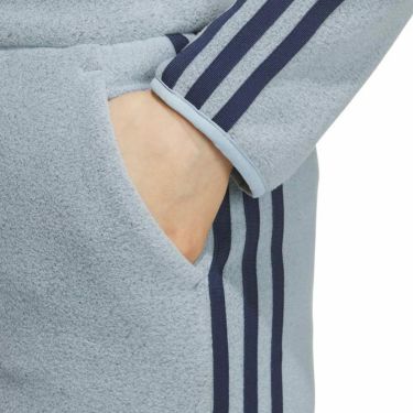 アディダス adidas　レディース スリーストライプス 長袖 フルジップ ジャケット & インナーパンツ一体型 スカート フリースセットアップ MKS69　2023年モデル 詳細8