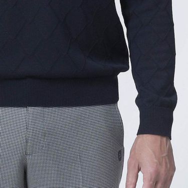 フットジョイ FootJoy　メンズ ロゴ刺繍 アーガイル柄 ウール混 長袖 Vネック セーター FJ-F23-M01　2023年モデル 詳細5