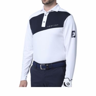 フットジョイ FootJoy　メンズ ロゴプリント カラーブロック 長袖 ポロシャツ FJ-F23-S16　2023年モデル 詳細4