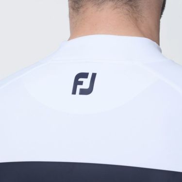 フットジョイ FootJoy　メンズ ロゴプリント ボーダー柄 ストレッチ 長袖 ラグランスリーブ モックネックシャツ FJ-F23-S17　2023年モデル 詳細7