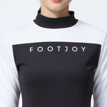 フットジョイ FootJoy　レディース ロゴプリント カラーブロック 裏起毛 ストレッチ 長袖 モックネックシャツ FJW-F23-S09　2023年モデル 詳細3