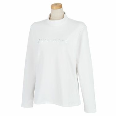 ジュン アンド ロペ JUN ＆ ROPE　レディース ロゴプリント ベアスムース ストレッチ 長袖 モックネックシャツ ERM33150　2023年モデル ホワイト（10）