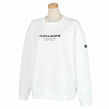 ジュン アンド ロペ JUN ＆ ROPE　レディース ロゴプリント ダンボールニット 長袖 クルーネック プルオーバー ERM73100　2023年モデル ホワイト（10）