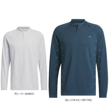 アディダス adidas　メンズ ULTIMATE365 総柄 柄切替 ストレッチ 長袖 サイドシームレス スタンドカラー シャツ NCM12　2023年モデル 詳細1