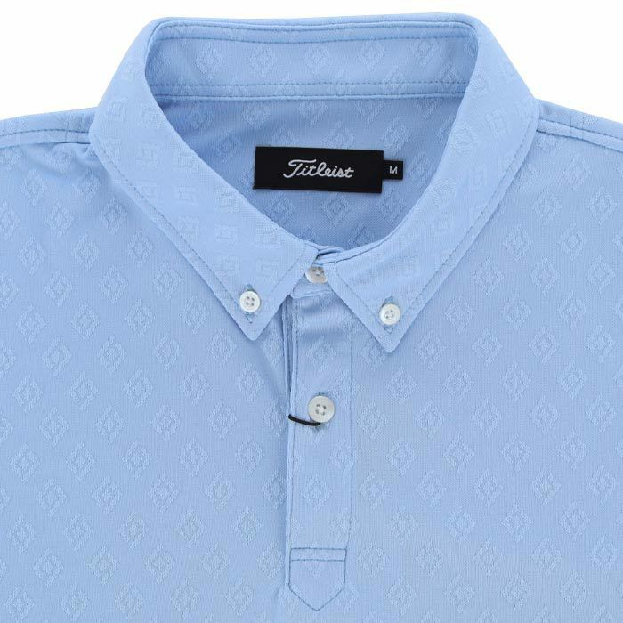 タイトリスト Titleist　メンズ ダイヤ柄 ジャカード 長袖 ボタンダウン ポロシャツ TKPMT307J　2023年モデル 詳細2