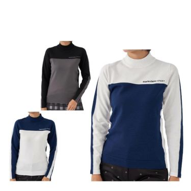 マリクレール marie claire　レディース 軽量 カラーブロック 長袖 ハイネック セーター 733-731　2023年モデル 詳細1