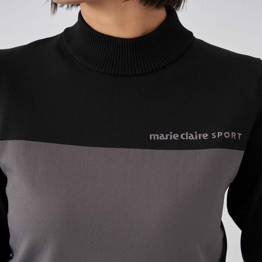 マリクレール marie claire　レディース 軽量 カラーブロック 長袖 ハイネック セーター 733-731　2023年モデル 詳細3