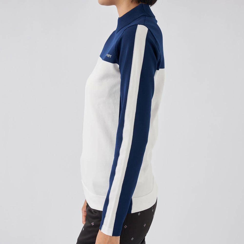 マリクレール marie claire　レディース 軽量 カラーブロック 長袖 ハイネック セーター 733-731　2023年モデル 詳細6