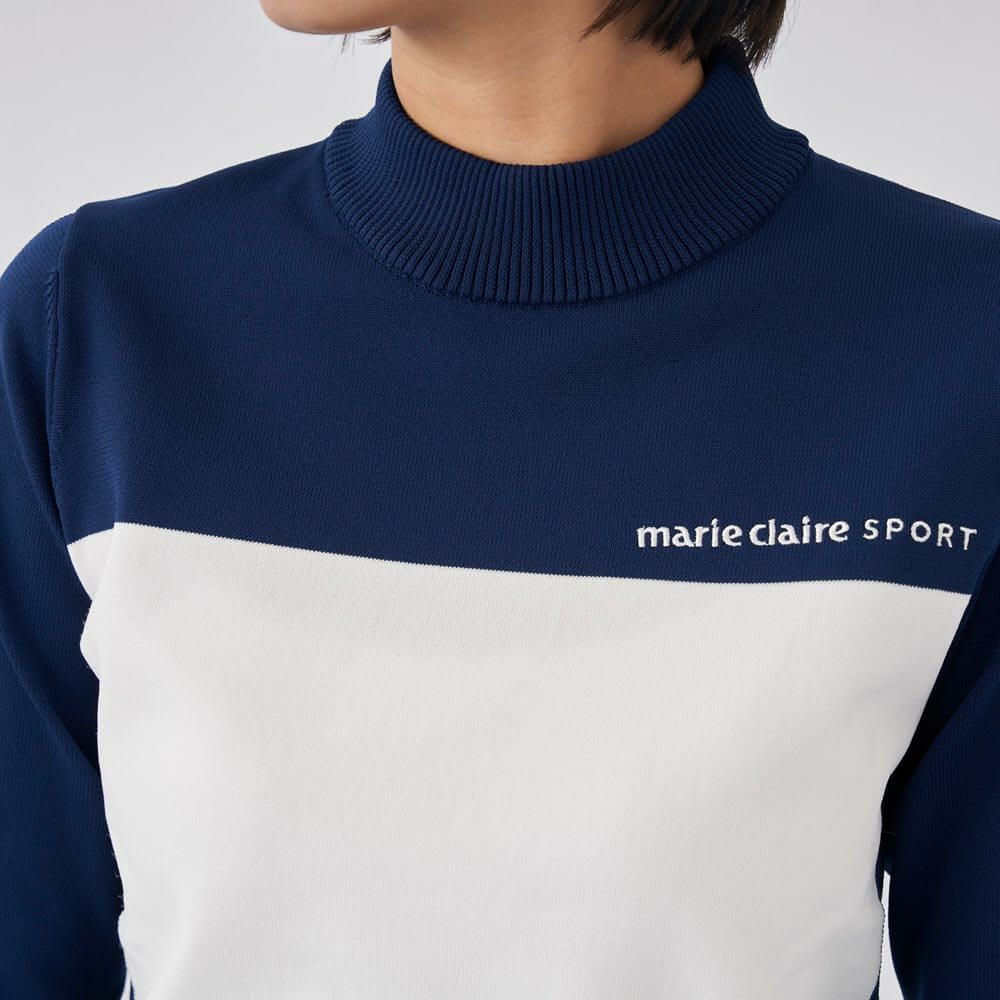 マリクレール marie claire　レディース 軽量 カラーブロック 長袖 ハイネック セーター 733-731　2023年モデル 詳細9