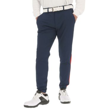 フィラ FILA　メンズ 配色ライン アシンメトリーデザイン 4WAYストレッチ 9分丈 パンツ 783-361　2023年モデル ネイビー（NV）