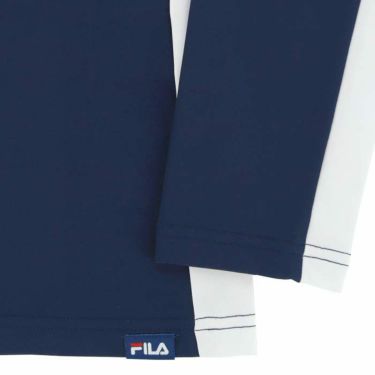 フィラ FILA　レディース アシンメトリー 配色切替 ストレッチ 裏微起毛 長袖 モックネックシャツ 793-502-2　2023年モデル 詳細4