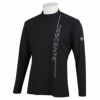 デサントゴルフ DESCENTE GOLF　メンズ 鹿の子 ストレッチ 長袖 モックネックシャツ DGMWJB01　2023年モデル ブラック（BK00）