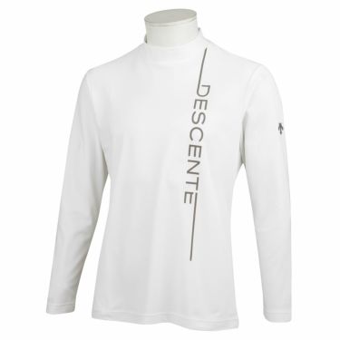 デサントゴルフ DESCENTE GOLF　メンズ 鹿の子 ストレッチ 長袖 モックネックシャツ DGMWJB01　2023年モデル ホワイト（WH00）
