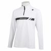 デサントゴルフ DESCENTE GOLF　メンズ 配色ライン ベアスムース 裏起毛 ストレッチ 長袖 ハーフジップシャツ DGMWJB03　2023年モデル ホワイト（WH00）