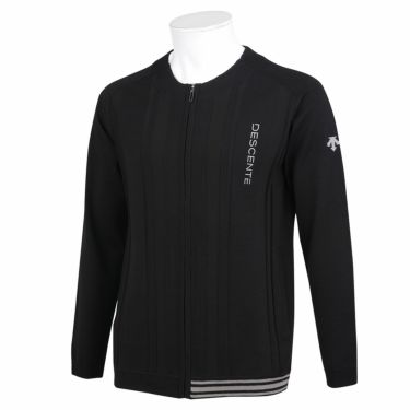 デサントゴルフ DESCENTE GOLF　メンズ ストライプジャカード 長袖 フルジップ セーター DGMWJL02　2023年モデル ブラック（BK00）