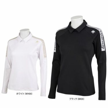 デサントゴルフ DESCENTE GOLF　レディース スムース 裏起毛 ストレッチ 長袖 背面ファスナー 変形衿 シャツ DGWWJB04　2023年モデル 詳細1