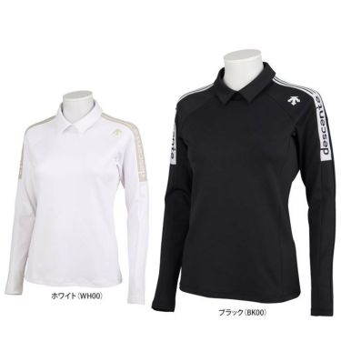 デサントゴルフ DESCENTE GOLF　レディース スムース 裏起毛 ストレッチ 長袖 背面ファスナー 変形衿 シャツ DGWWJB04　2023年モデル 詳細2