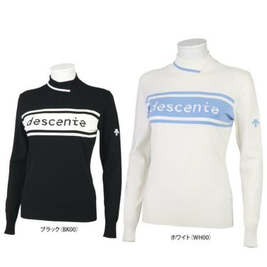 デサントゴルフ DESCENTE GOLF　レディース 配色ライン 長袖 変形タートルネック セーター DGWWJL03　2023年モデル 詳細2