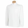 ナノ・ユニバース　メンズ ロゴデザイン ポケット付き ストレッチ 長袖 モックネックシャツ 030-3266002　2023年モデル ホワイト（030）