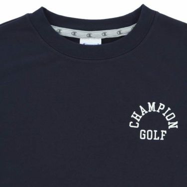 チャンピオンゴルフ ChampionGOLF　レディース カレッジ風ロゴ刺繍 ストレッチ 半袖 クルーネック スウェットシャツ CW-YG004　2023年モデル 詳細3