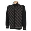 ブリヂストンゴルフ　メンズ ロゴ刺繍 柄切替 長袖 フルジップ セーター ZGM01B　2023年モデル ブラック（BK）