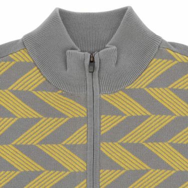 ブリヂストンゴルフ　メンズ ロゴ刺繍 柄切替 長袖 フルジップ セーター ZGM01B　2023年モデル 詳細3
