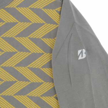 ブリヂストンゴルフ　メンズ ロゴ刺繍 柄切替 長袖 フルジップ セーター ZGM01B　2023年モデル 詳細4