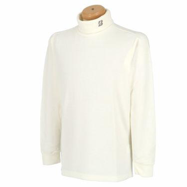 ブリヂストンゴルフ　メンズ ロゴ刺繍 ストレッチ 長袖 タートルネックシャツ ZGM33F　2023年モデル オフホワイト（OW）