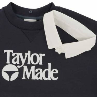 テーラーメイド TaylorMade　レディース ロゴプリント ストレッチ 長袖 ドロップショルダー 付け衿 クルーネック プルオーバー TL146　2023年モデル 詳細4