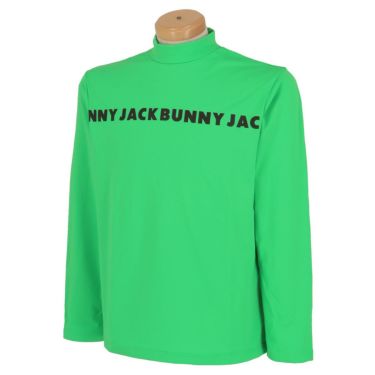 ジャックバニー Jack Bunny!!　メンズ 軽量 裏起毛 ロゴプリント ストレッチ 長袖 モックネックシャツ 262-3266117　2023年モデル グリーン（140）