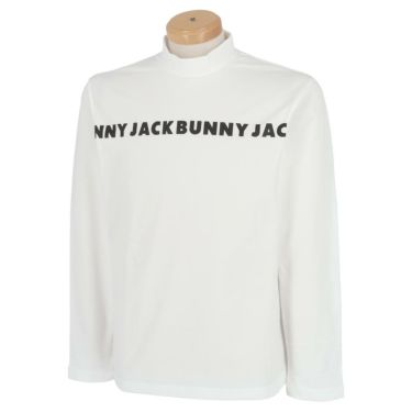 ジャックバニー Jack Bunny!!　メンズ 軽量 裏起毛 ロゴプリント ストレッチ 長袖 モックネックシャツ 262-3266117　2023年モデル ホワイト（030）