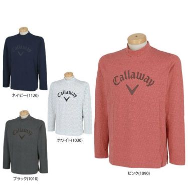 キャロウェイ Callaway　メンズ ロゴプリント タイポグラフィ柄 ストレッチ 天竺 長袖 モックネックシャツ C23233108　2023年モデル 詳細6