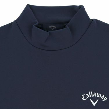 キャロウェイ Callaway　メンズ ロゴプリント ダブルニット 裏起毛 ストレッチ 長袖 モックネックシャツ C23233111　2023年モデル 詳細4