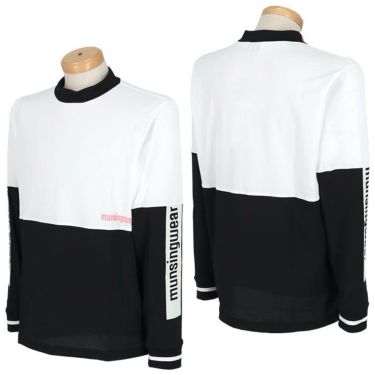 マンシングウェア Munsingwear　メンズ ロゴプリント バイカラー ストレッチ 長袖 モックネックシャツ MEMWJB01　2023年モデル 詳細2