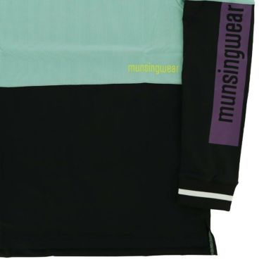 マンシングウェア Munsingwear　メンズ ロゴプリント バイカラー ストレッチ 長袖 モックネックシャツ MEMWJB01　2023年モデル 詳細4