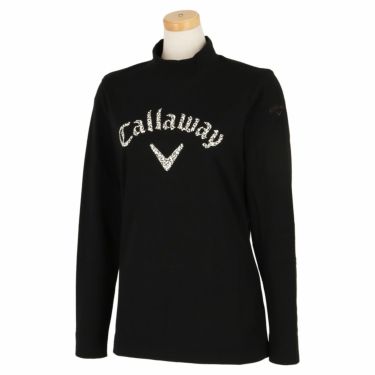 キャロウェイ Callaway　レディース フラワーロゴプリント 天竺 ストレッチ 長袖 モックネックシャツ C23233201　2023年モデル 詳細2