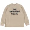 ザ スウィンガー THE SWINGGGR　メンズ ロゴプリント サイドジップ ストレッチ 長袖 クルーネック プルオーバー 23AW-SWG-CT007　2023年モデル