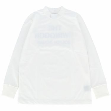 ザ スウィンガー THE SWINGGGR　メンズ ロゴプリント ストレッチ 長袖 モックネックシャツ 23AW-SWG-CT011B　2023年モデル ホワイト（WHT）