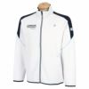 ルコック Le coq sportif　メンズ ロゴ刺繍 ダンボールニット ストレッチ 長袖 フルジップ ジャケット QGMWJL51　2023年モデル ホワイト（WH00）